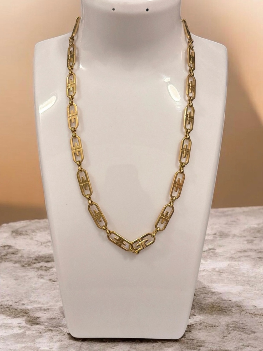 Givenchy Gold-Tone Interlocking Link Necklace